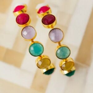 Mary K. Kendig quartz stone hoop earrings